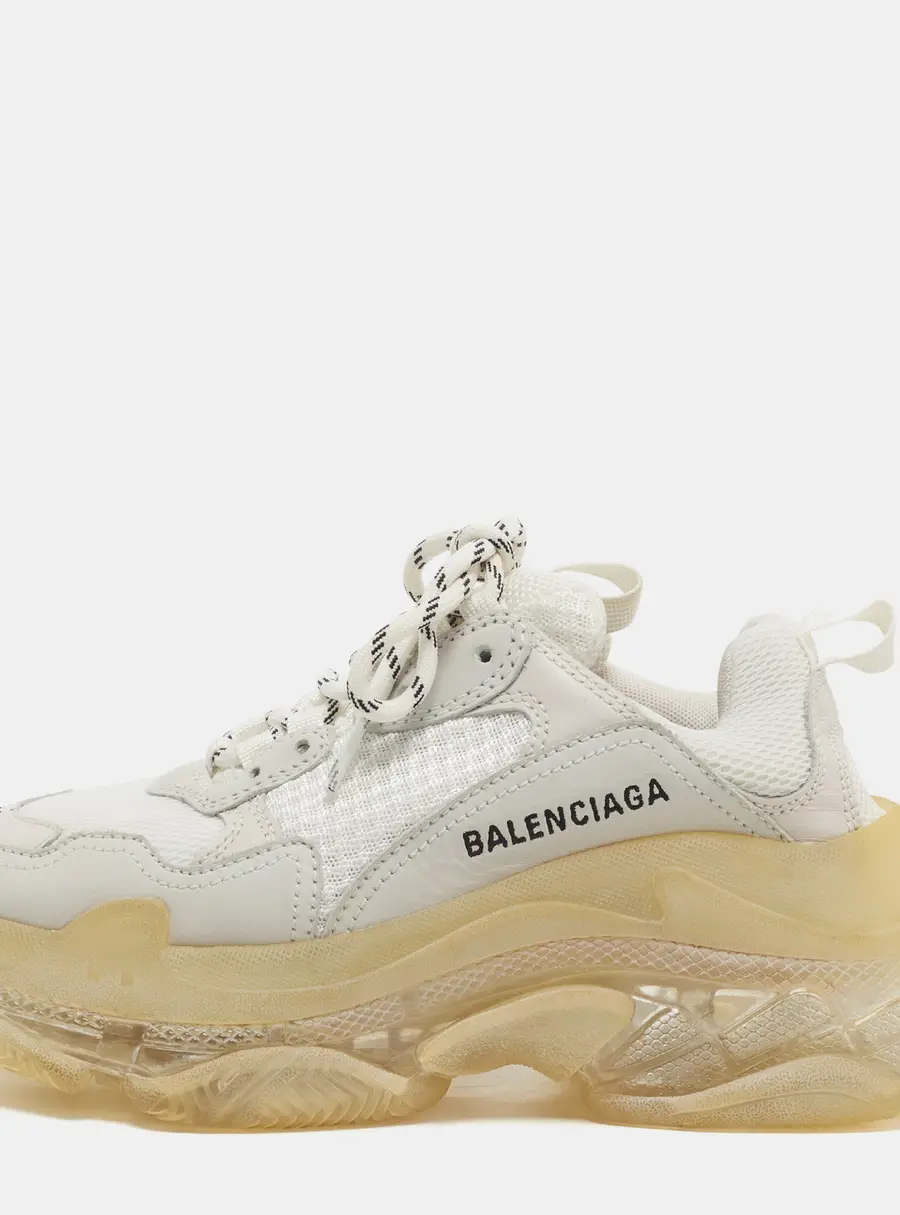 Balenciaga Triple S Clear Size 36 Tricolor Mesh and Nubuck Leather Lace Up Sneakers