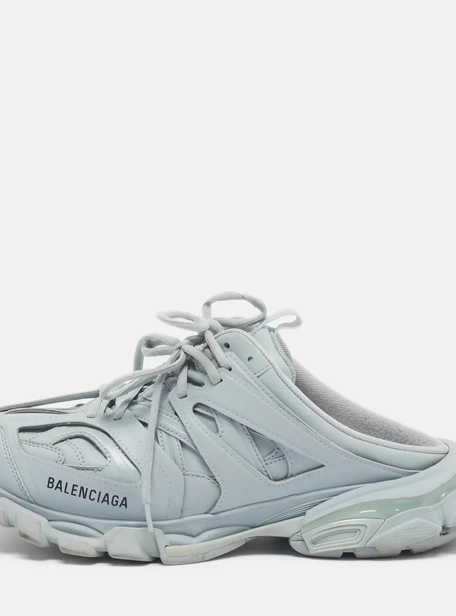 Balenciaga Track Size 41 Blue Faux Leather Sneakers Mules
