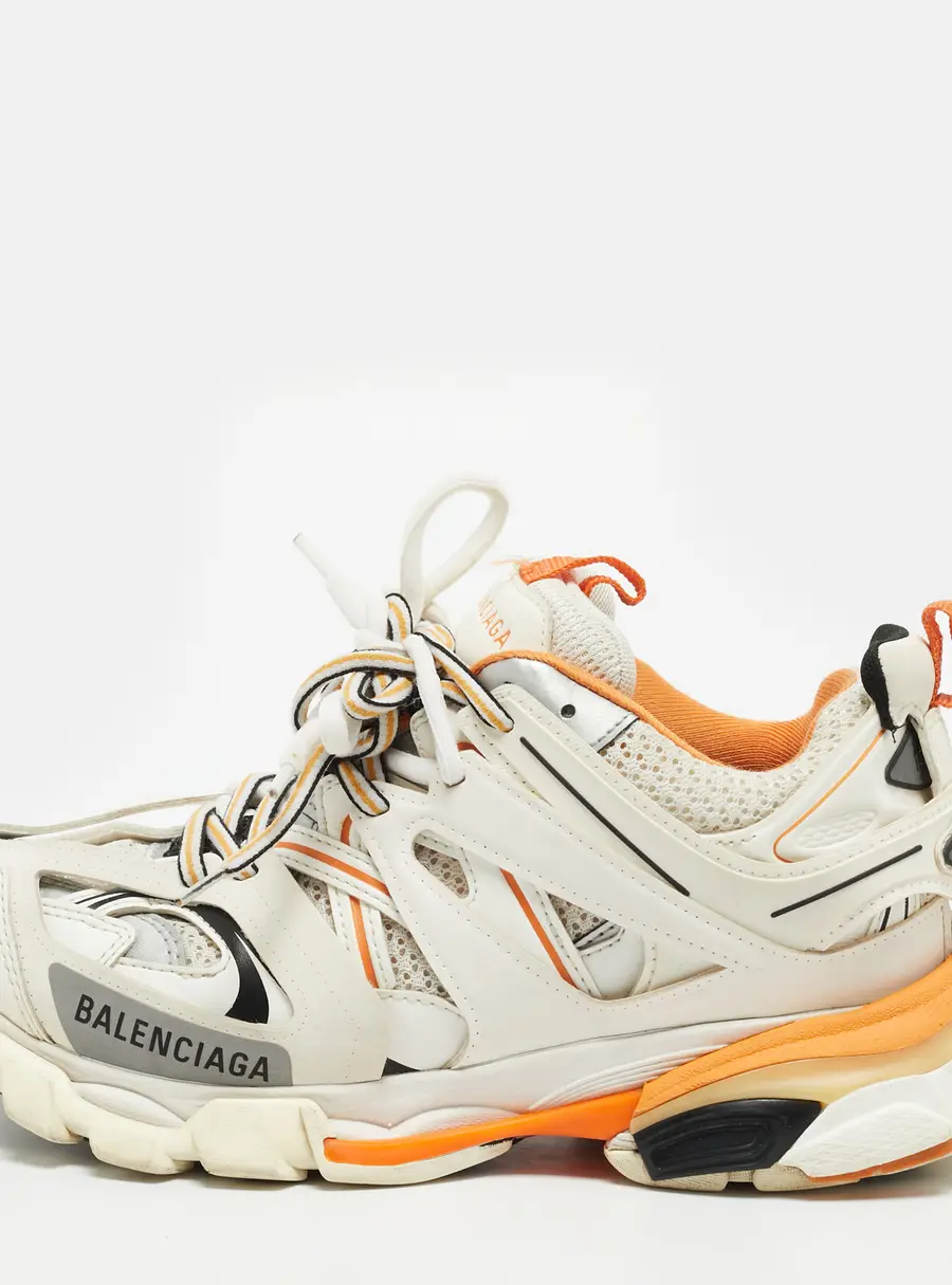 Balenciaga Track Size 37 Tricolor Faux Leather and Mesh Lace Up Sneakers