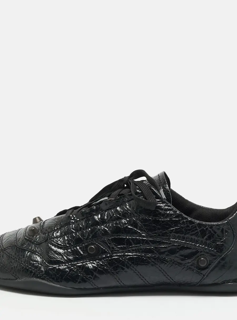 Balenciaga City Size 39 Black Leather Lace Up Sneakers
