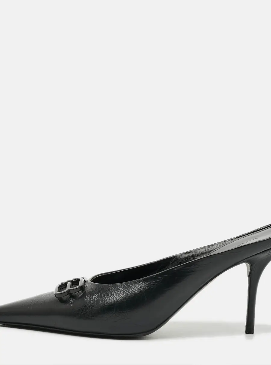 Balenciaga Knife Size 39.5 Black Leather Mules