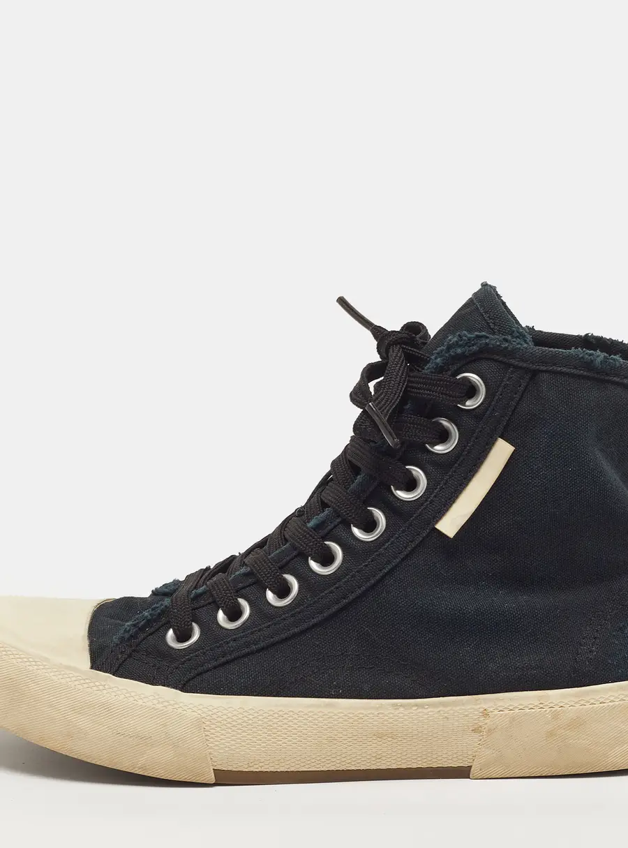 Balenciaga Size 36 Navy Blue Canvas and Rubber High Top Sneakers