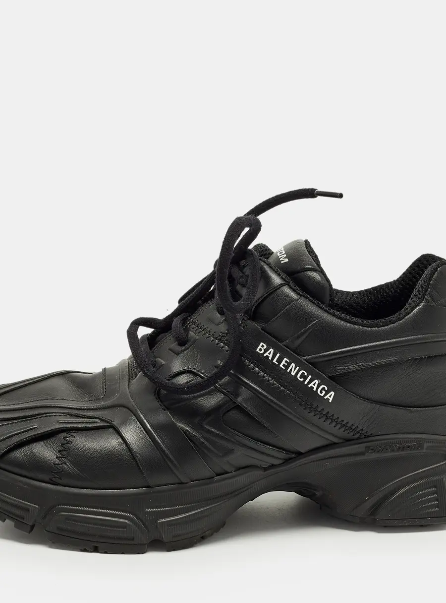 Balenciaga Phantom Size 38 Black Faux Leather Lace Up Sneakers