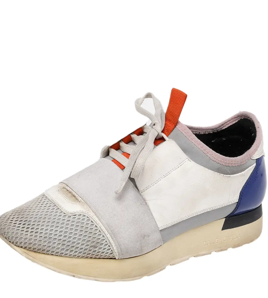 Balenciaga Race Runner Size 37 Multicolor Leather, Mesh and Patent Leather Low Top Sneakers