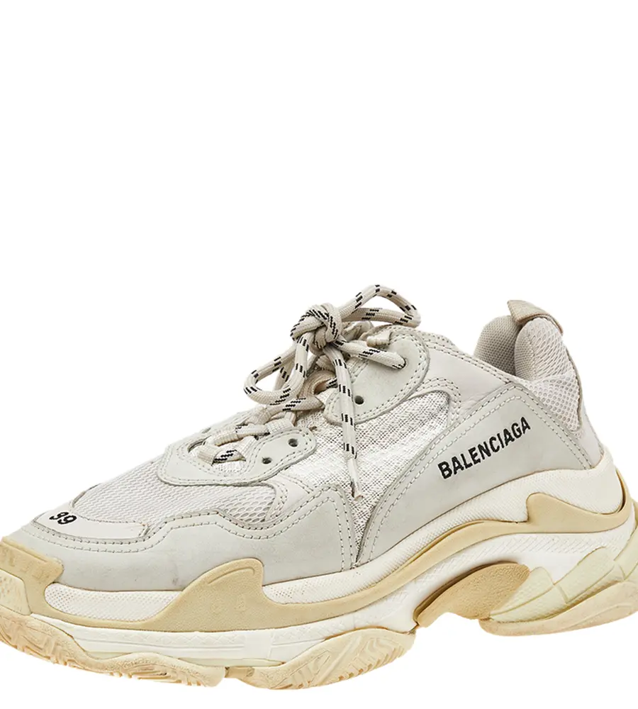 Balenciaga Triple S Clear Size 39 Grey Leather and Mesh Low Top Sneakers