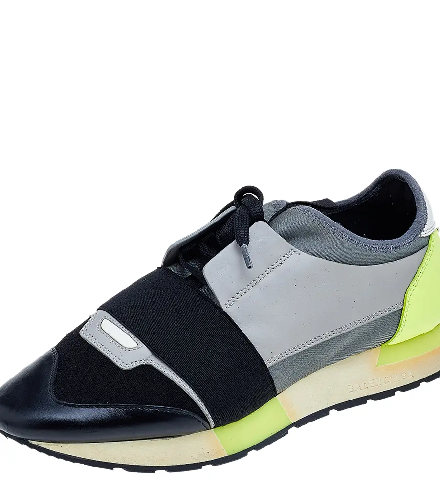 Balenciaga Multicolor Mesh And Leather Race Runner Sneakers Size 39