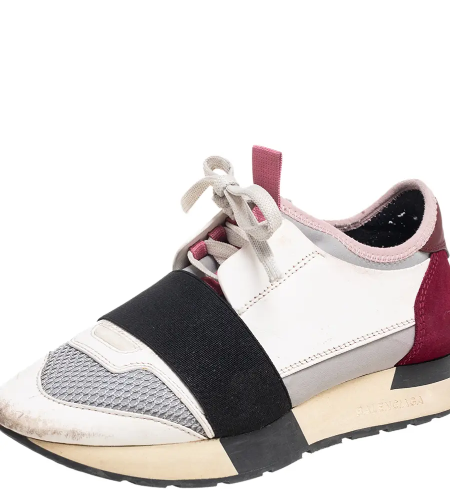 Balenciaga Race Runner Size 35 Multicolor Leather, Mesh and Suede Low Top Sneakers