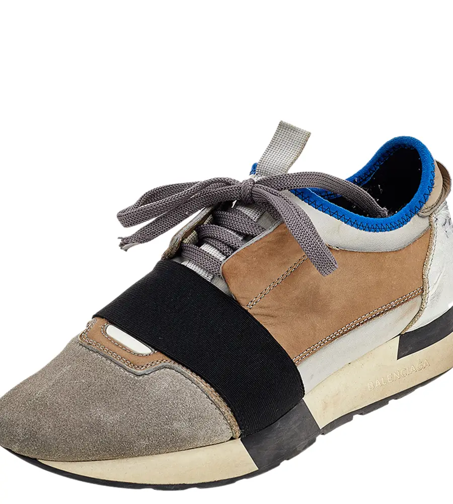 Balenciaga Race Runner Size 37 Multicolor Fabric, Leather and Suede Low Top Sneakers