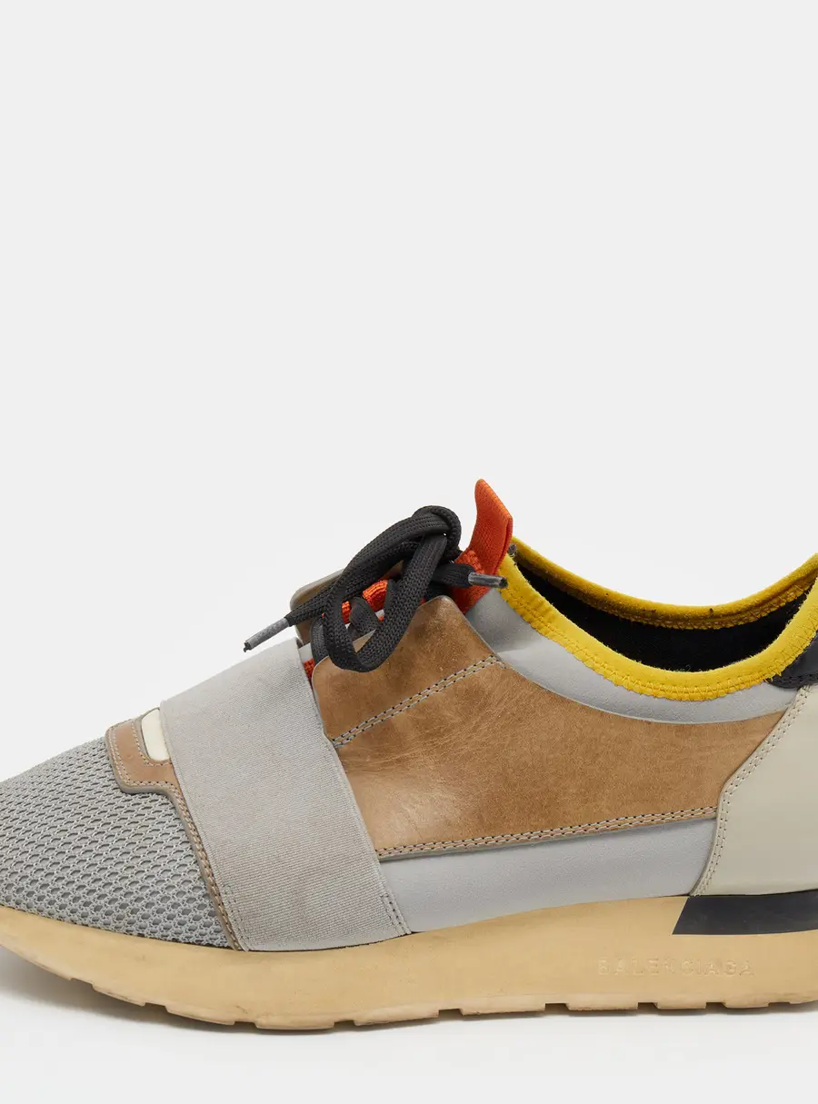 Balenciaga Race Runner Size 38 Multicolor Leather, Mesh and Patent Leather Low Top Sneakers
