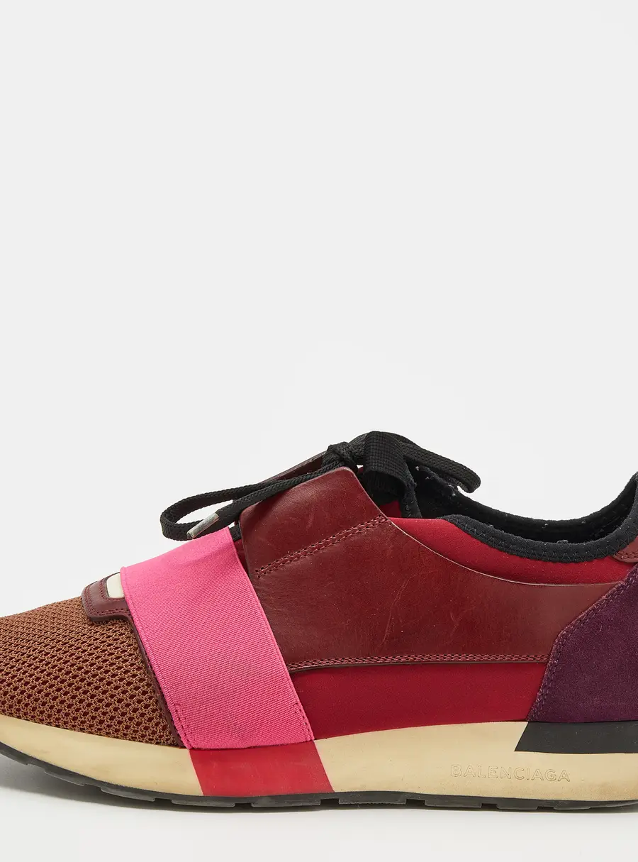 Balenciaga Race Runner Size 40 Multicolor Leather, Mesh and Stretch Band Low Top Sneakers