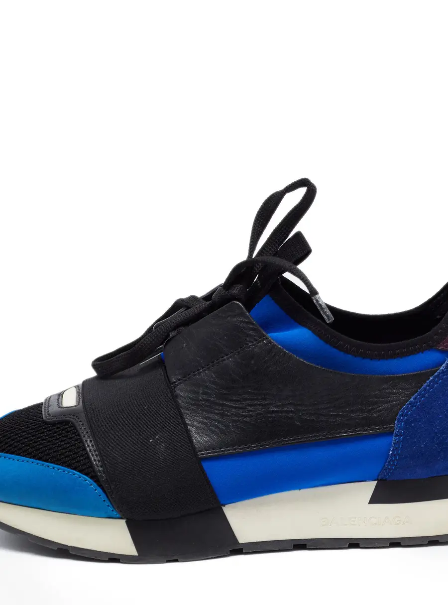 Balenciaga Race Runner Size 38 Multicolor Fabric, Leather and Suede Low Top Sneakers