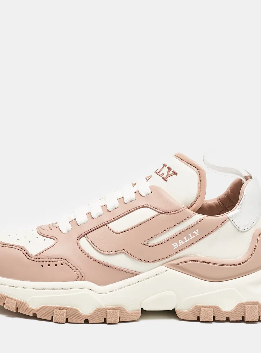 Bally Old Rose/white Leather Holden Sneakers Size 36