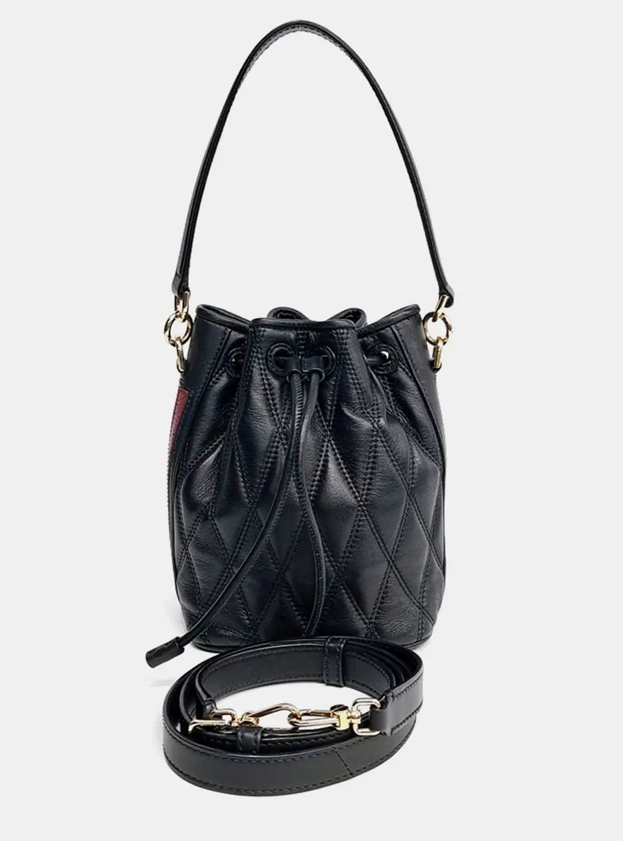 Bally Donna Black Leather Bucket Bag