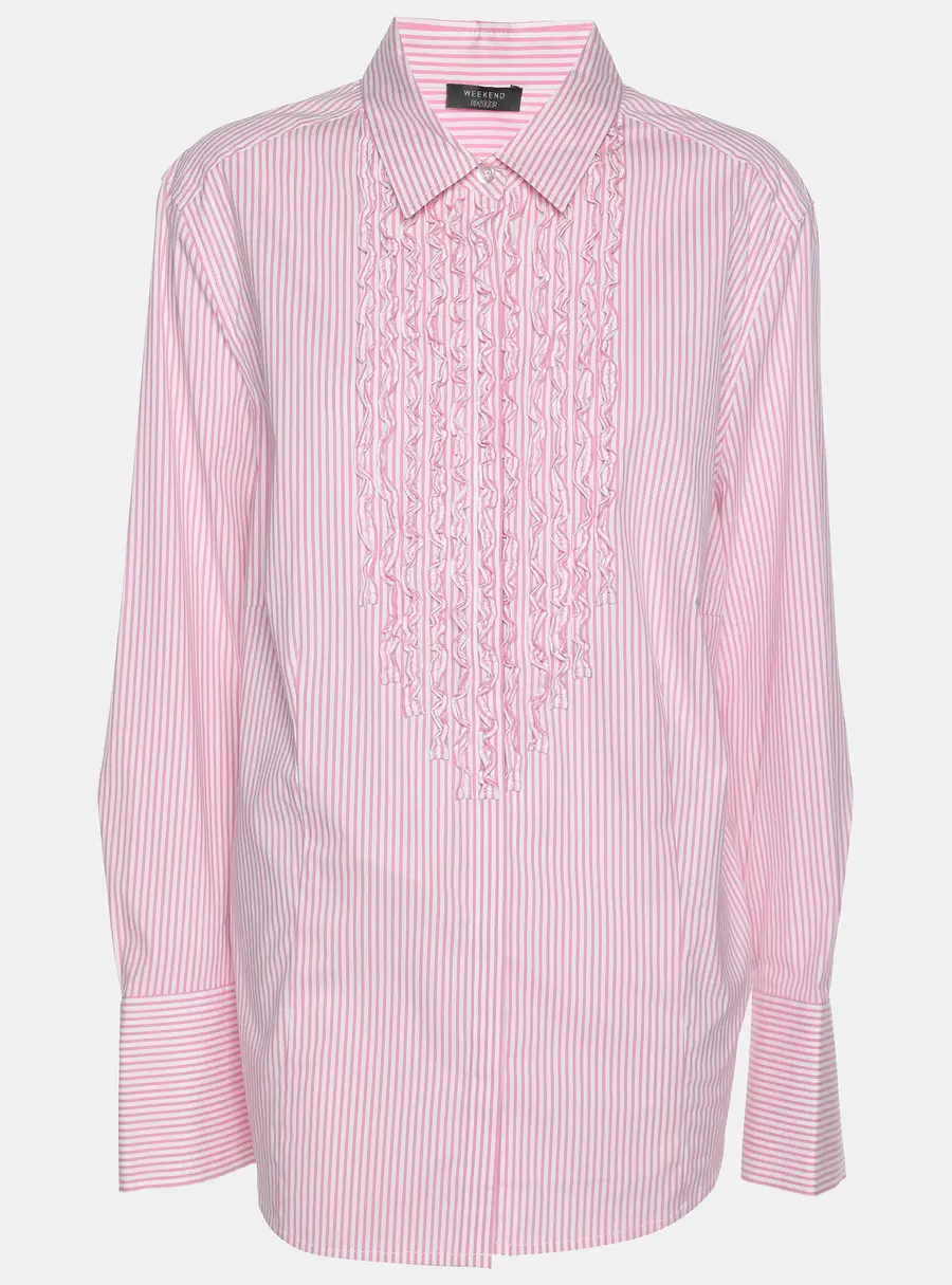 Weekend by Basler Pink/White Striped Cotton Shirt XL