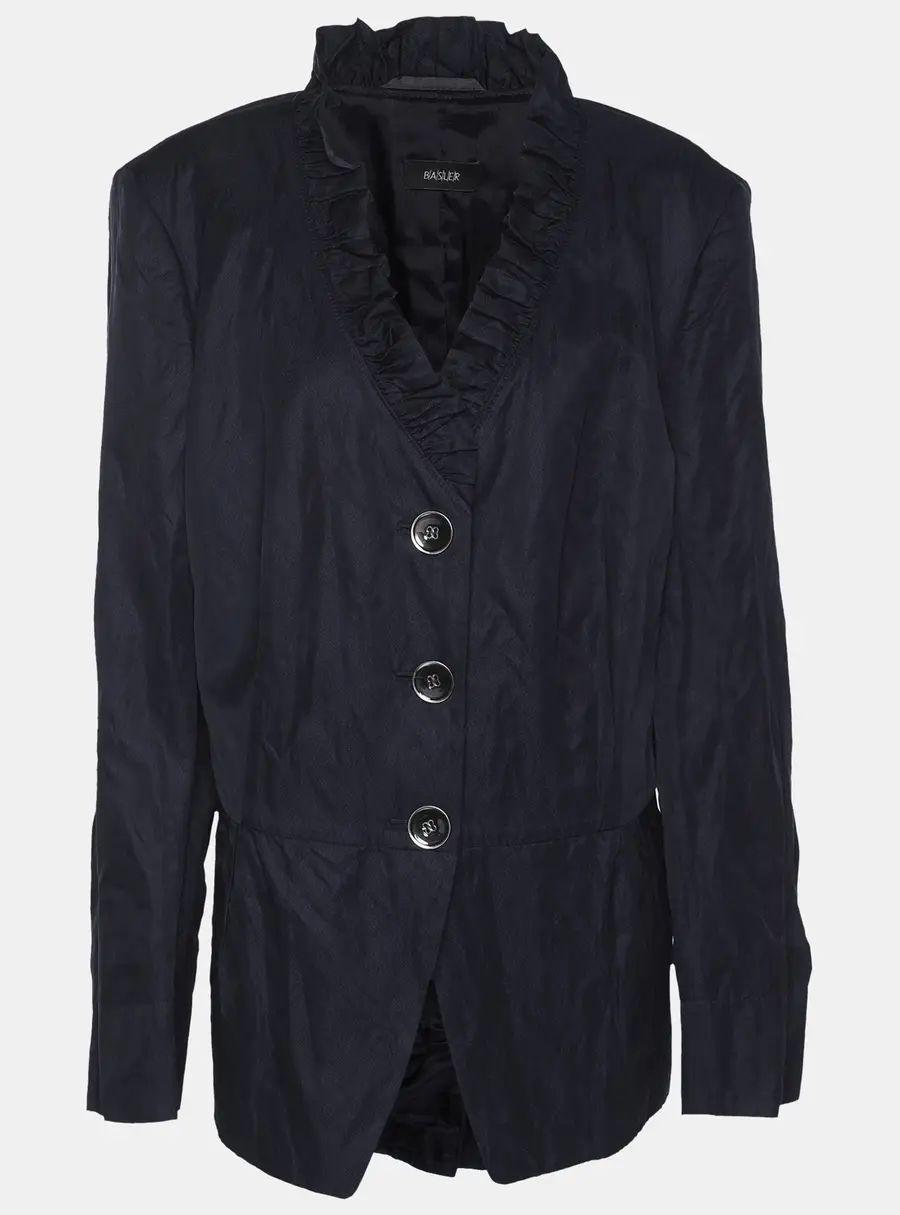 Basler Navy Blue Nylon Fabric Blazer XXL