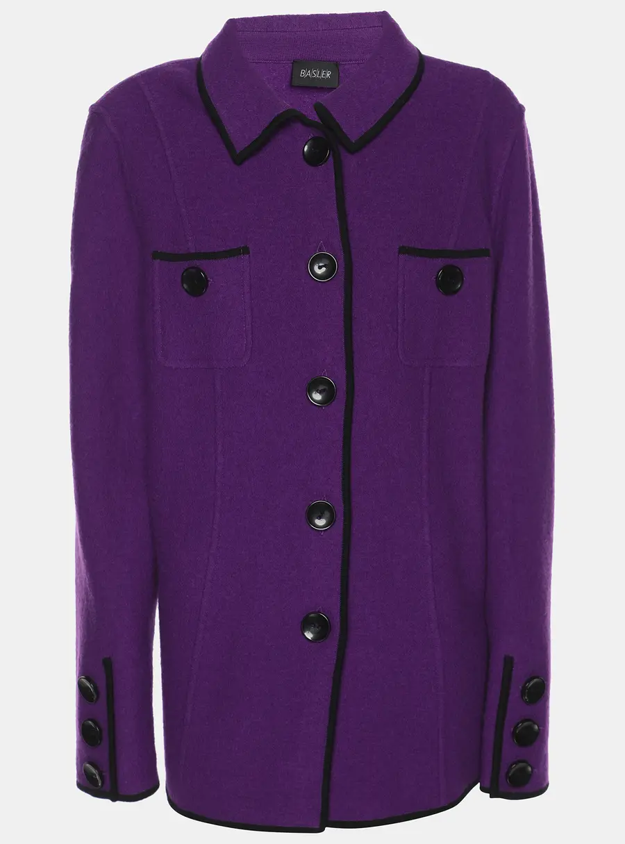 Basler Purple Wool Button Jacket L