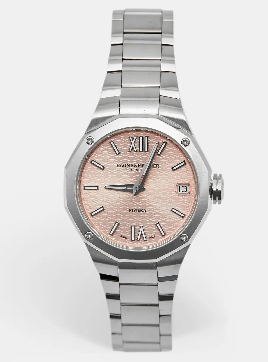 Baume & Mercier Riviera M0A10812 Pink Stainless Steel Women's Wristwatch 33 mm