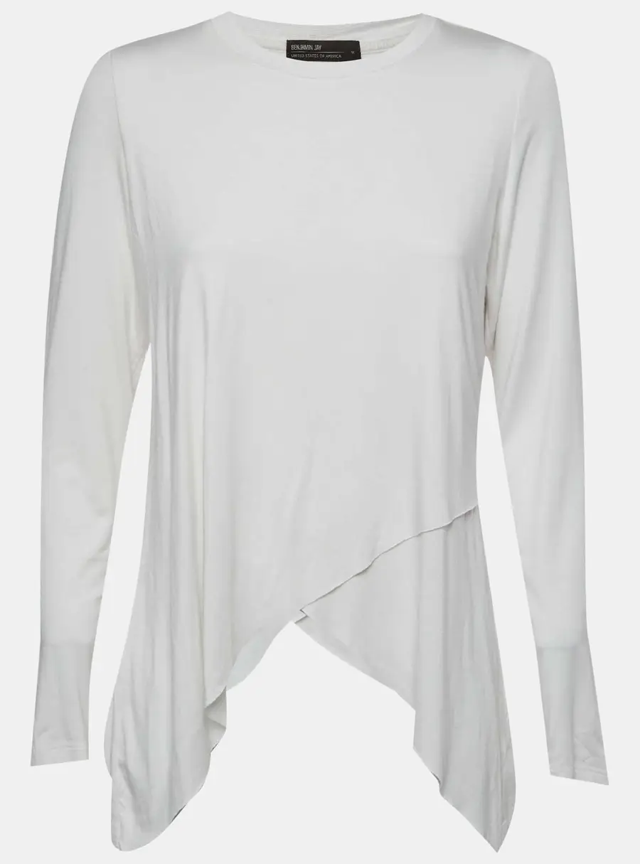 Benjamin Jay Off White Jersey Asymmetrical Top M