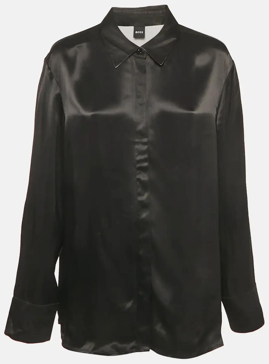 Boss By Hugo Boss Black Sateen Beruta Shirt XL