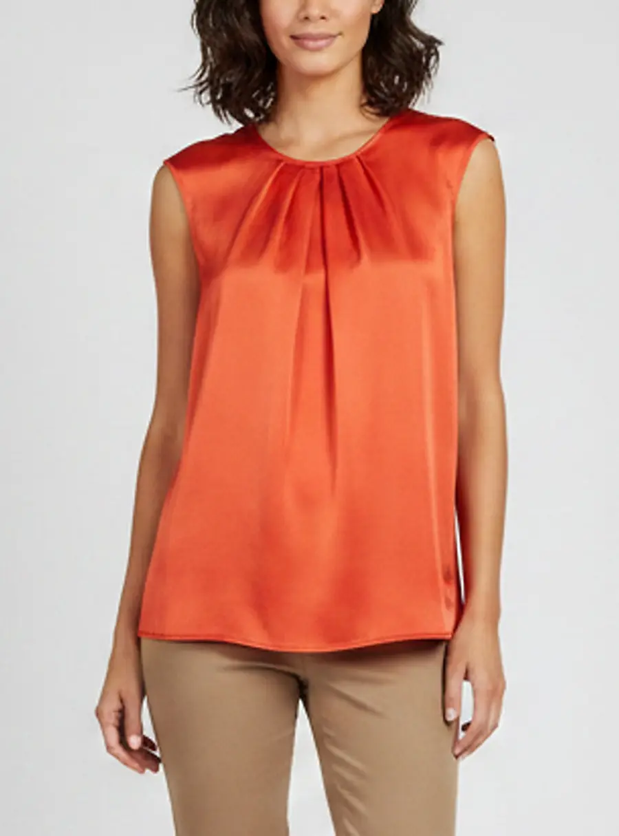 Boss by Hugo Boss Red Satin Sleeveless Inarih Top M