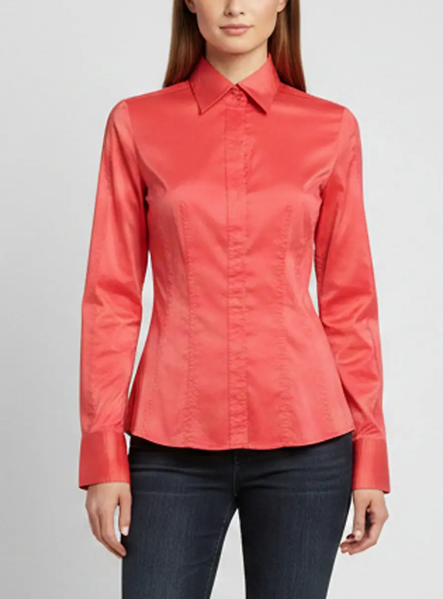 Boss By Hugo Boss Red Stretch Cotton Fitted Bashina Shirt S