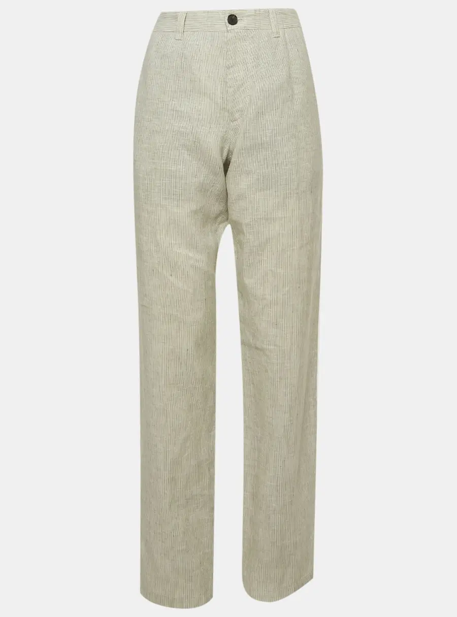 Boss By Hugo Boss Grey Linen Straight Fit Pants L