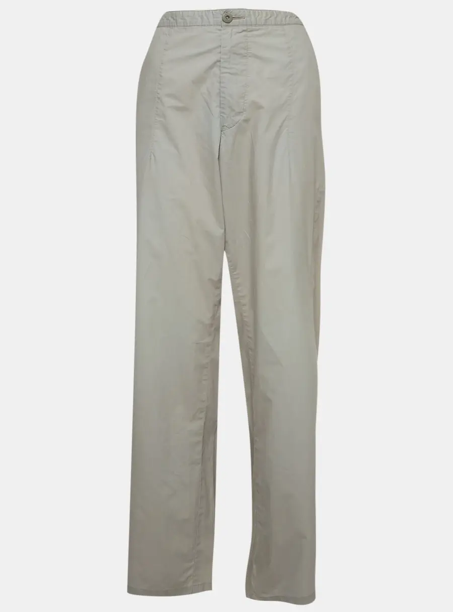 Boss by Hugo Boss Grey Cotton Drawstring Straight Fit Pants XXL