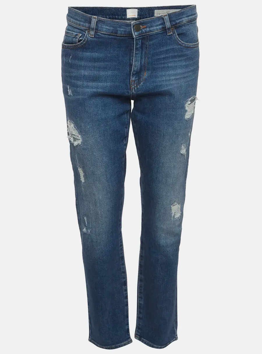 Boss By Hugo Boss Blue Denim Distressed Wreked Jeans M/ Waist 31.5