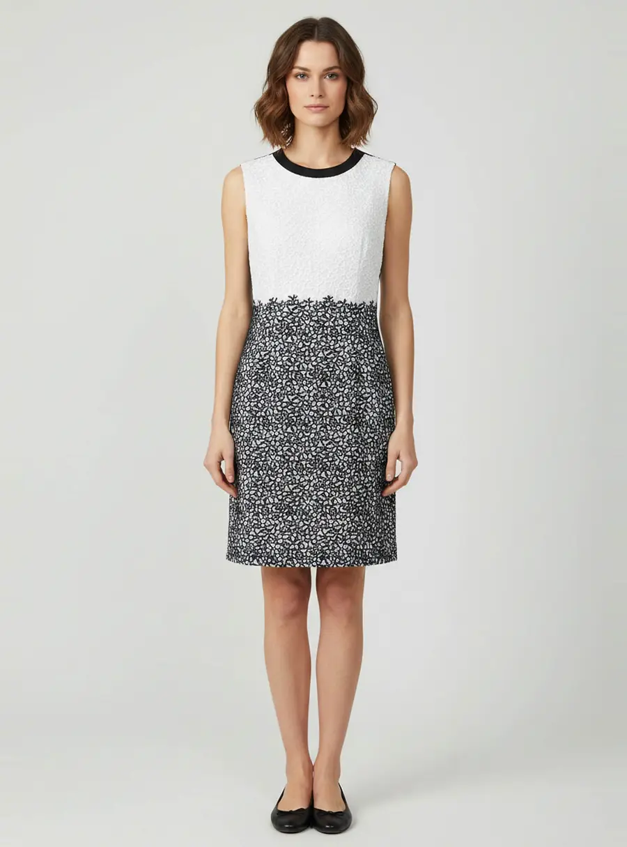 Boss By Hugo Boss White/Navy Floral Embroidered Deleva Dress and Jedella Jacket Set M/L