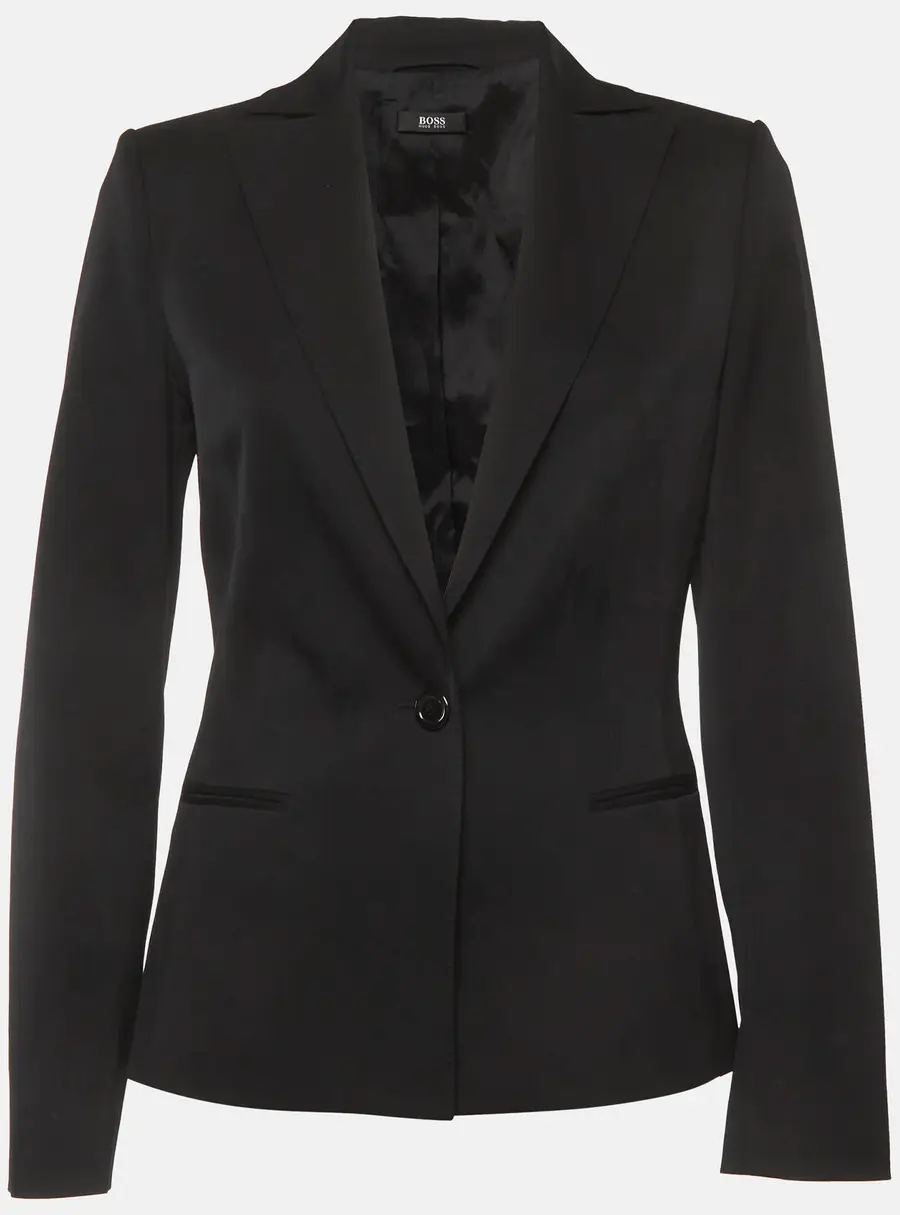 Boss By Hugo Boss Black Gabardine Tailored Blazer S