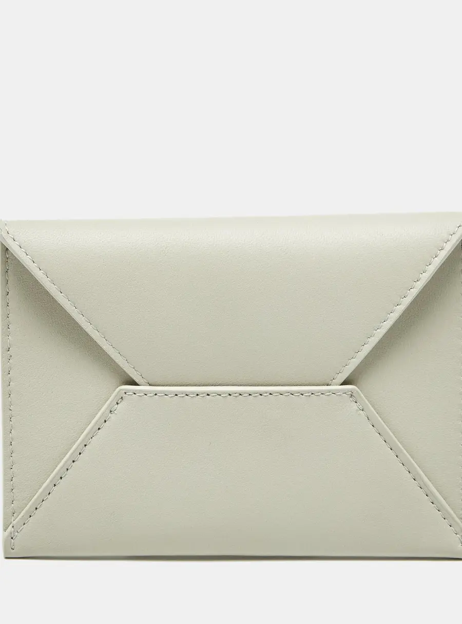 Bottega Veneta Off White Leather Envelope Card Holder