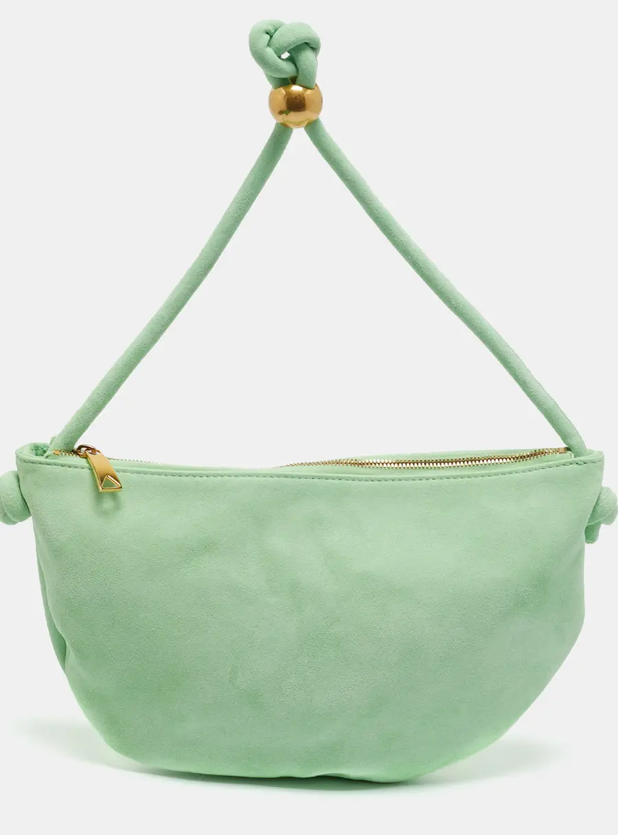 Bottega Veneta turn pouch Green Suede Pouch Clutch