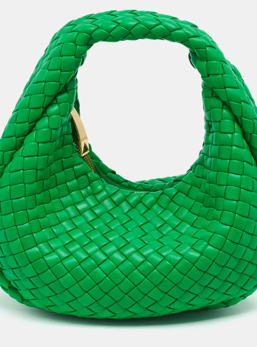 Bottega Veneta Padded Jodie Mini Green Intrecciato Leather Hobo