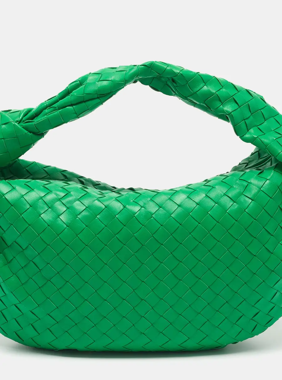 Bottega Veneta Jodie Medium Green Intrecciato Leather Hobo