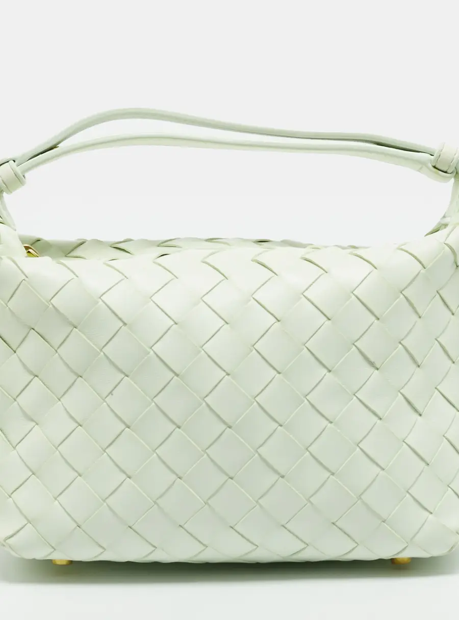 Bottega Veneta Wallace Mini Glacier Green Intrecciato Leather Hobo