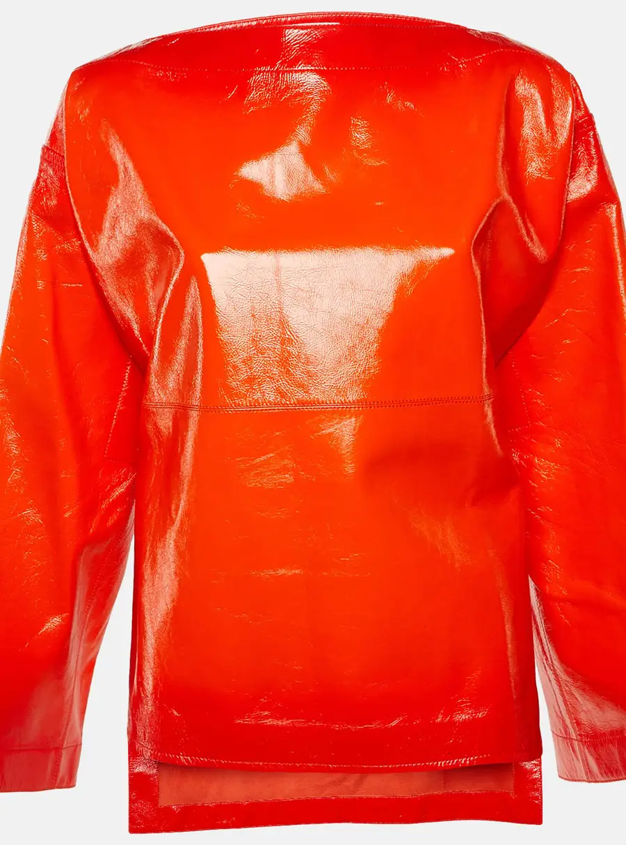 Bottega Veneta Orange Degrade Leather Side Tie Top S
