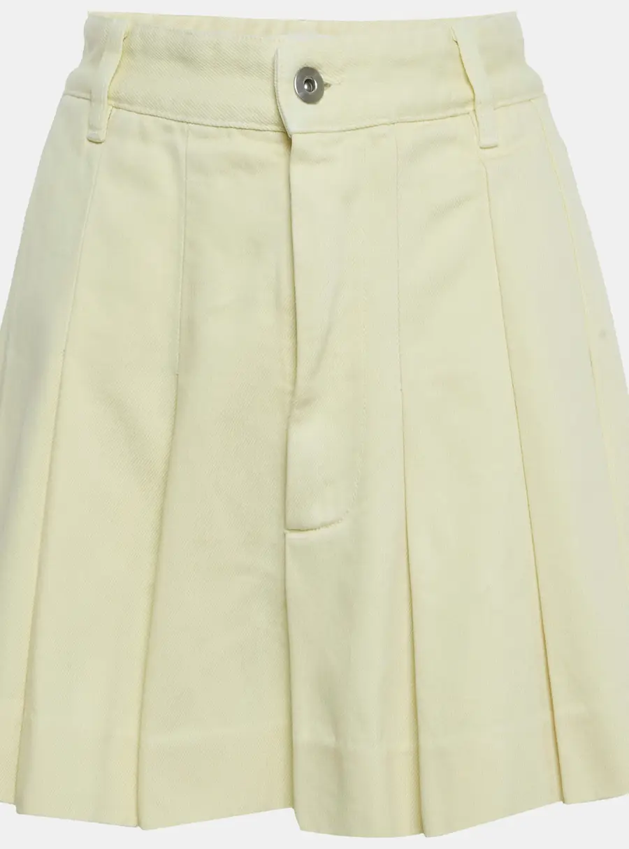 Bottega Veneta Cream Denim Pleated Mini Skirt S