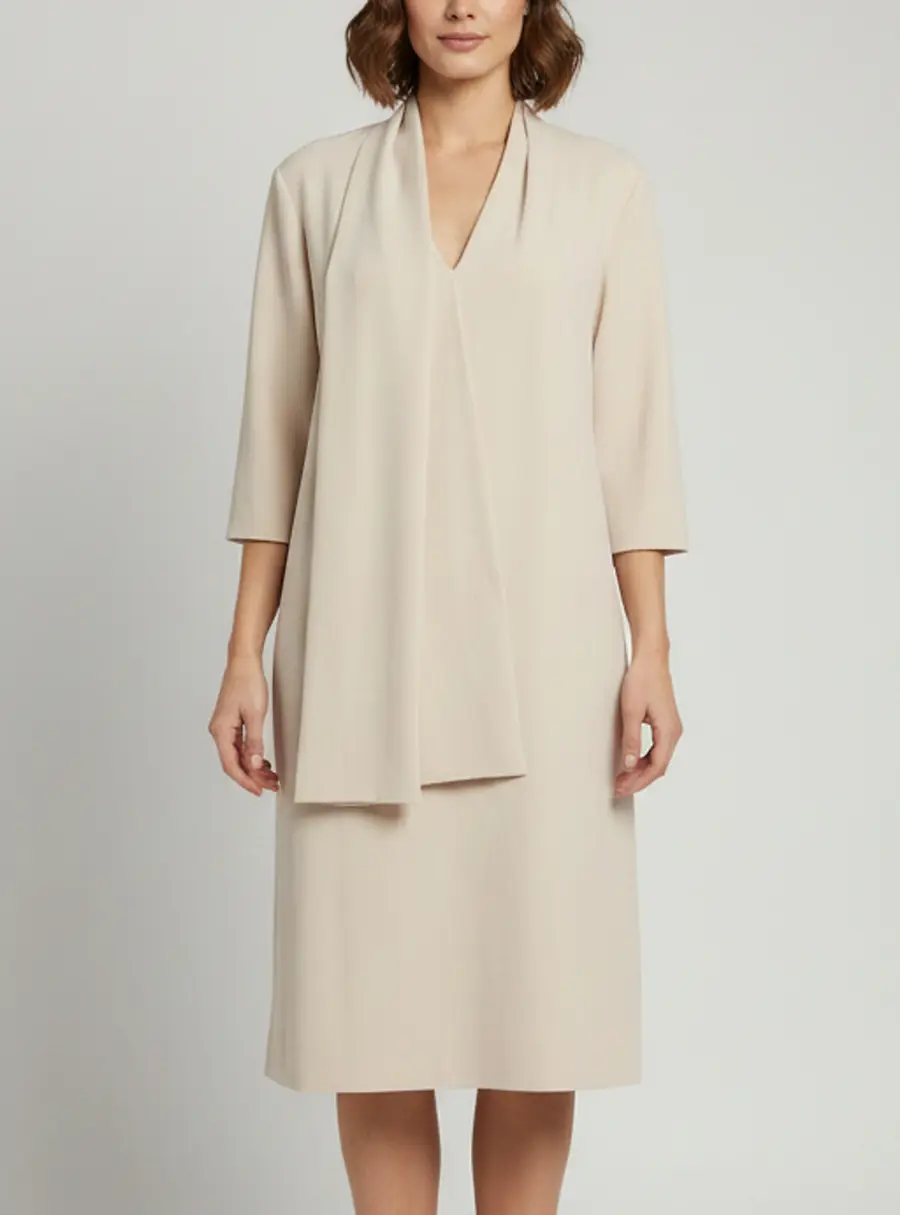 Bottega Veneta Beige Crepe Draped Midi Dress M