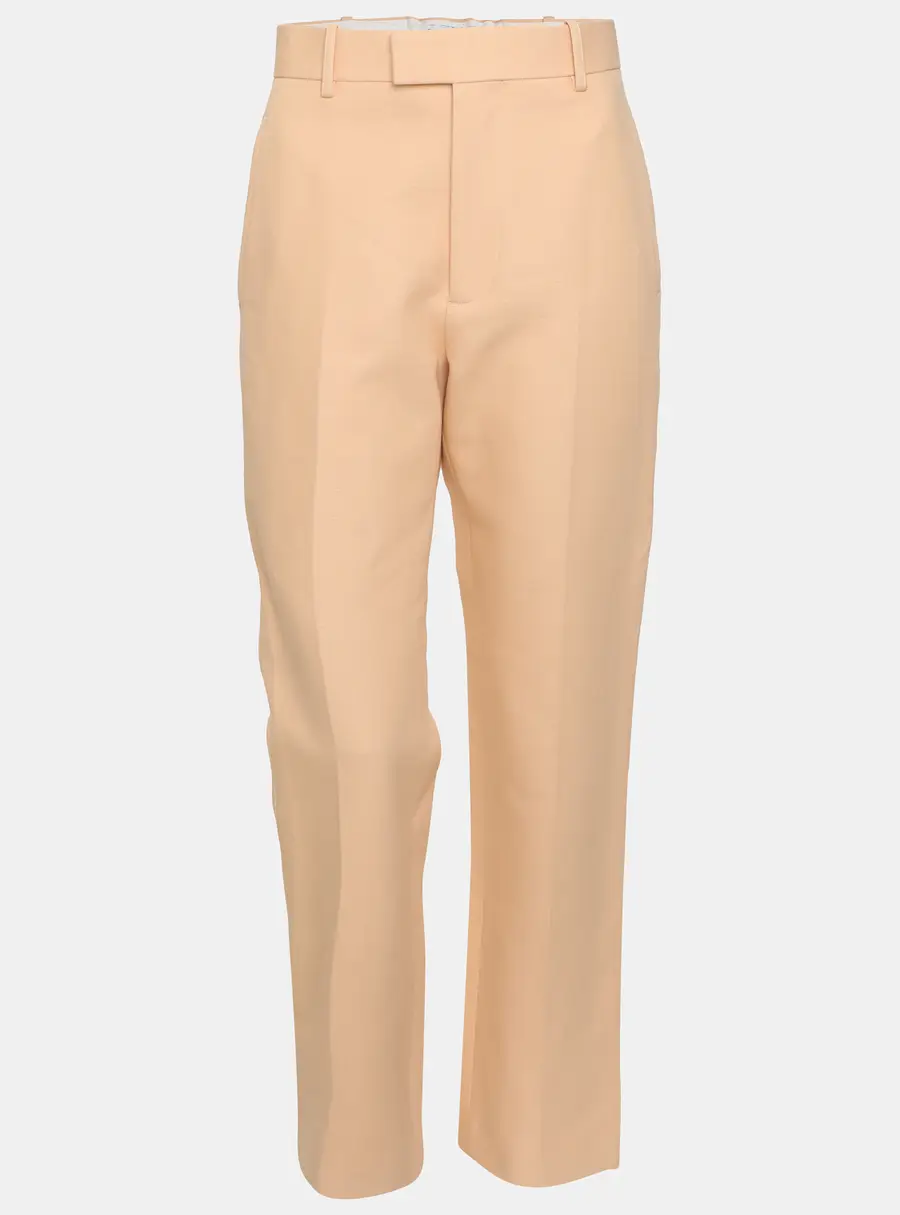 Bottega Veneta Peach Cotton Straight Leg Pants S