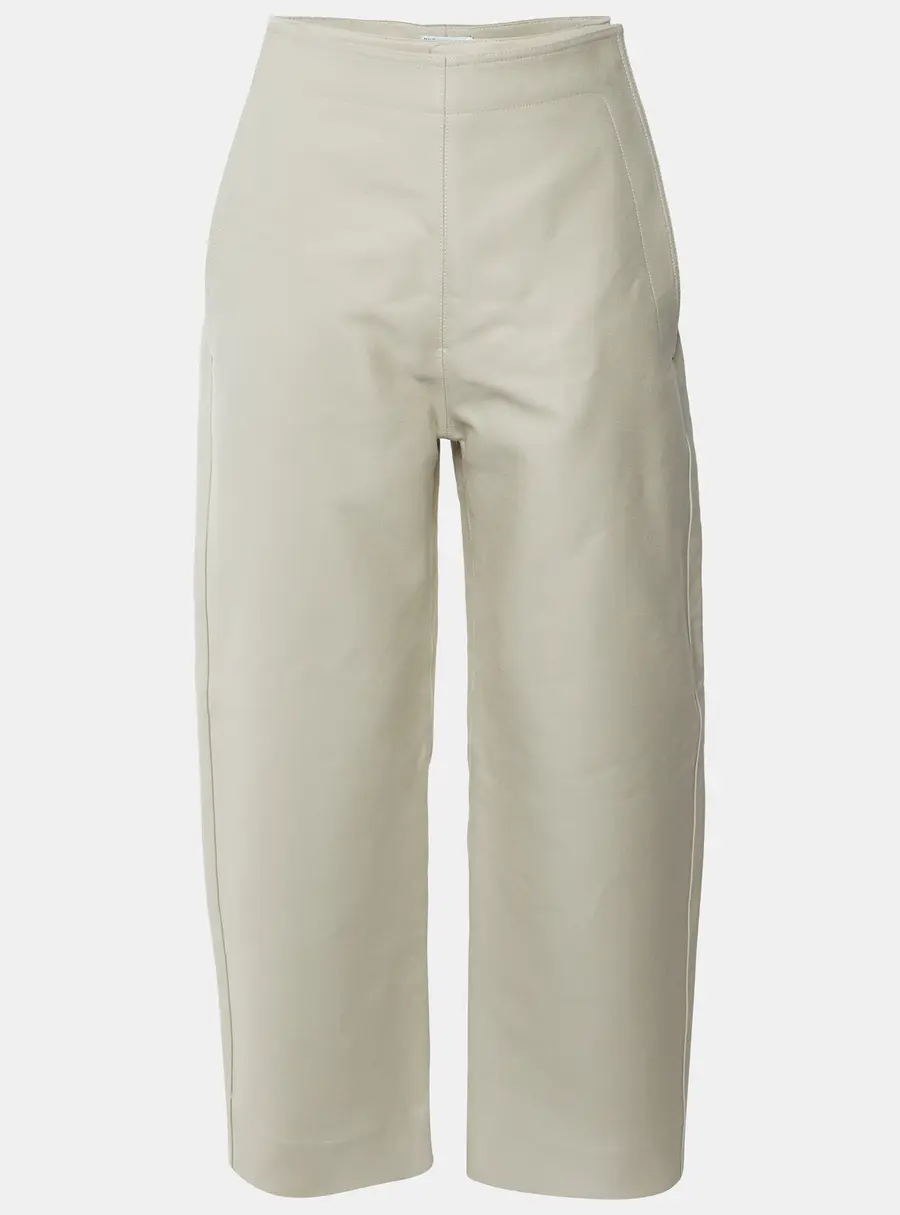 Bottega Veneta Beige Gabardine Wide Leg Pants S