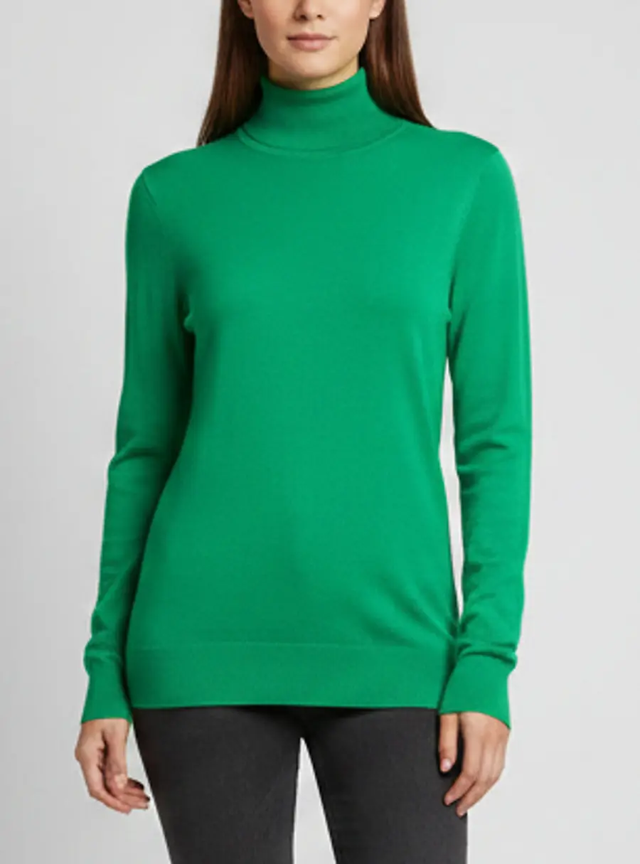 Bottega Veneta Green Knit Turtleneck Sweatshirt S
