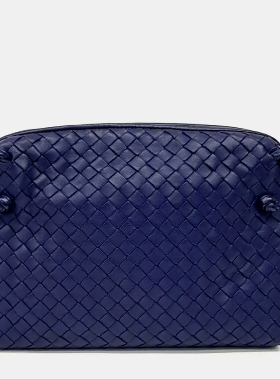 Bottega Veneta Purple Leather Mesh Crossbody Bag