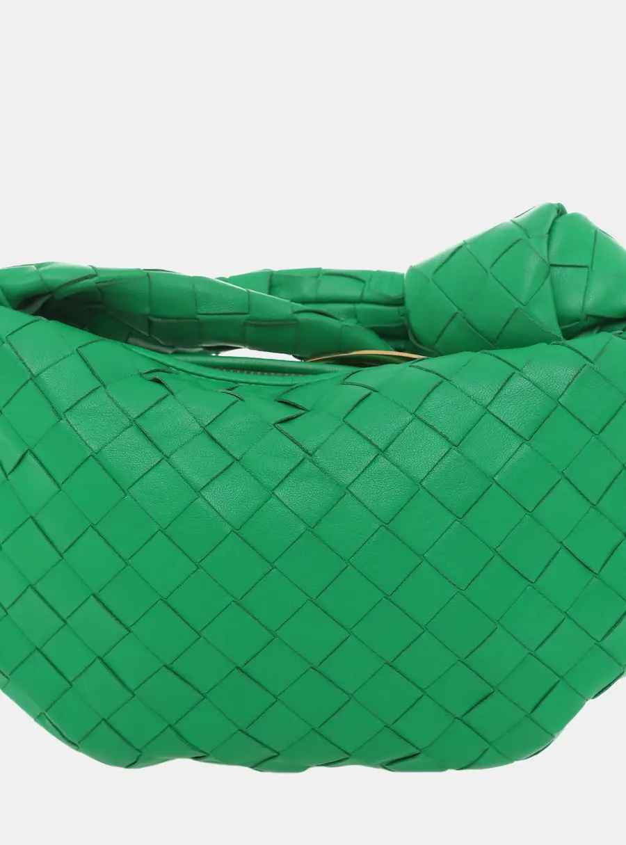 Bottega Veneta Green Leather Mini Jodie Bag