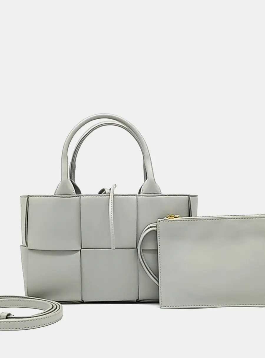 Bottega Veneta Grey Leather Mini Arco Tote Bag