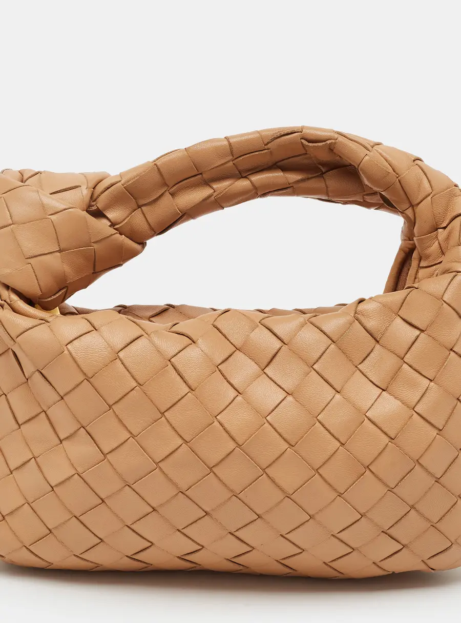 Bottega Veneta Jodie Mini Beige Intrecciato Leather Hobo