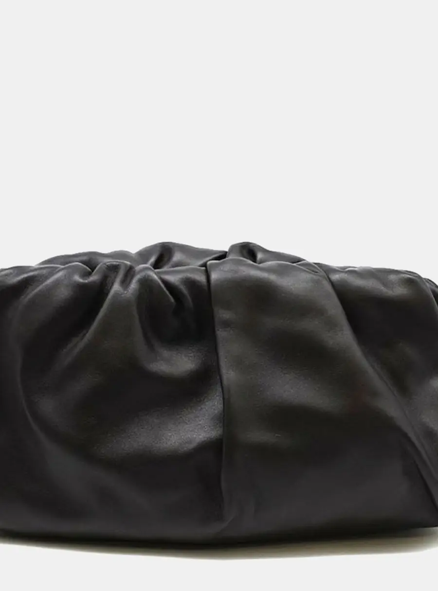 Bottega Veneta Teen Pouch Black Leather Clutch Bag