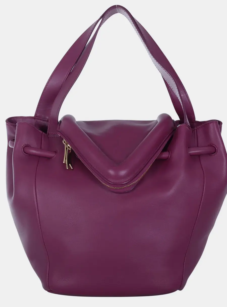 Bottega Veneta Beak Small Purple Leather Top Handle Bag