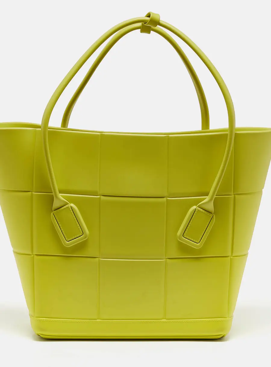 Bottega Veneta Arco Large Yellow Rubber Shopper Tote