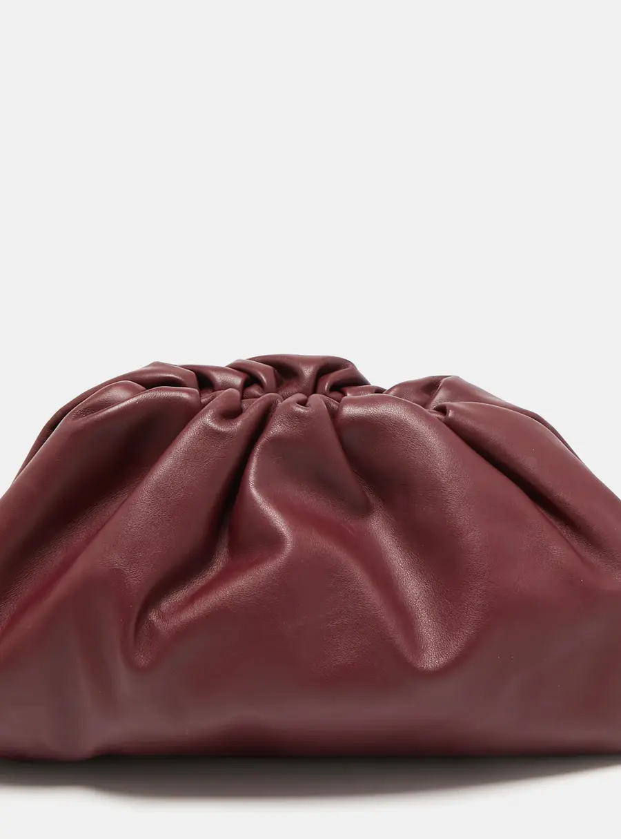 Bottega Veneta The Pouch Burgundy Leather Clutches