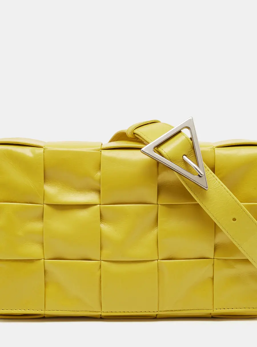 Bottega Veneta Cassette Large Yellow Leather Shoulder Bags